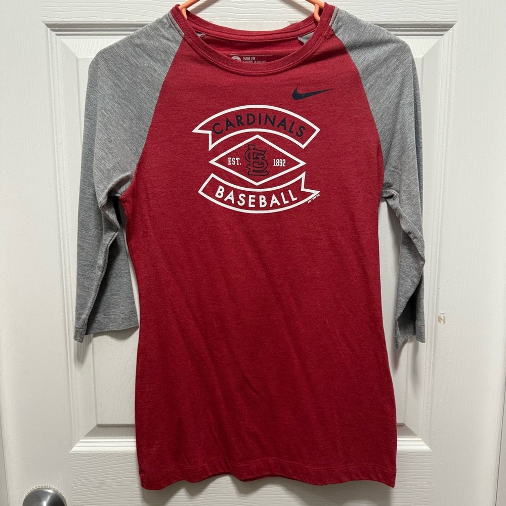 Nike Kids Red and Gray Baseball Tee
